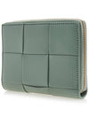 Intrecciato Zip Around Half Wallet Green - BOTTEGA VENETA - BALAAN 3