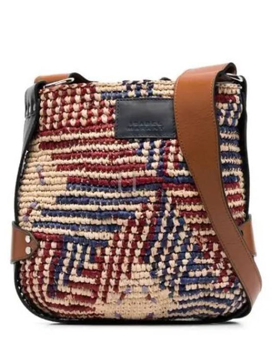 Bayia Mini Raffia Bucket Bag Navy Red - ISABEL MARANT - BALAAN 2