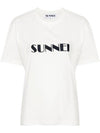 Big Logo Short Sleeve T-Shirt Off White Dark Navy - SUNNEI - BALAAN 1