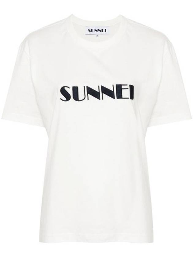 Big Logo Short Sleeve T-Shirt Off White Dark Navy - SUNNEI - BALAAN 1