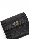 Boy silver logo caviar quilted flap half wallet A80734 - CHANEL - BALAAN 3