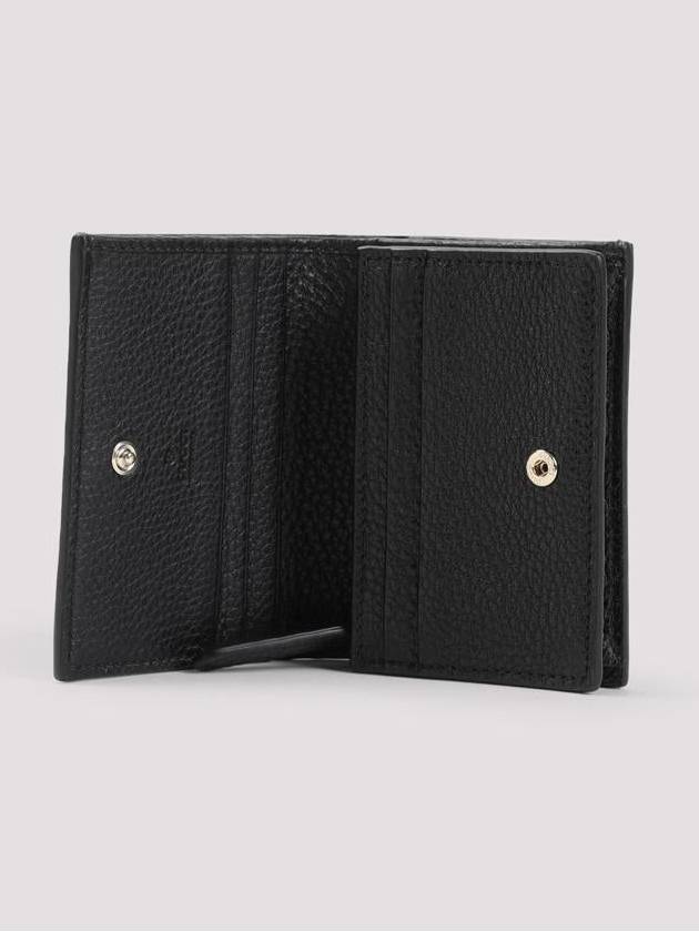 GG Emblem Mini Leather Half Wallet Black - GUCCI - BALAAN 3