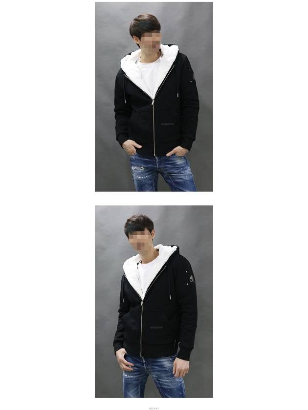 Classic Bunny Zip Up Hoodie White Lining Black - MOOSE KNUCKLES - BALAAN 6