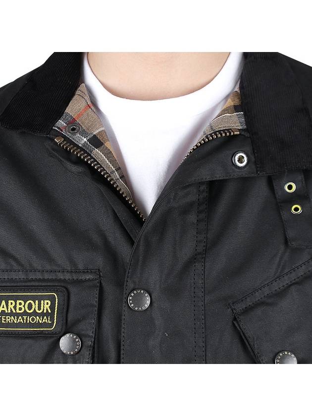 Men's International A7 Wax Slim Jacket Black - BARBOUR - BALAAN 7