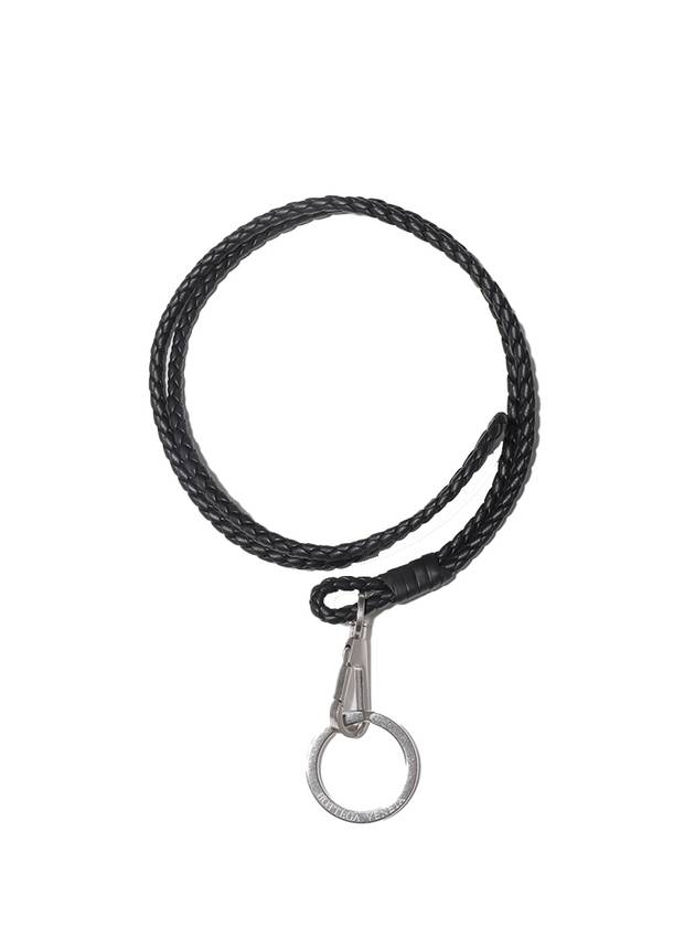 Lambskin Twisted Key Ring Black - BOTTEGA VENETA - BALAAN 1