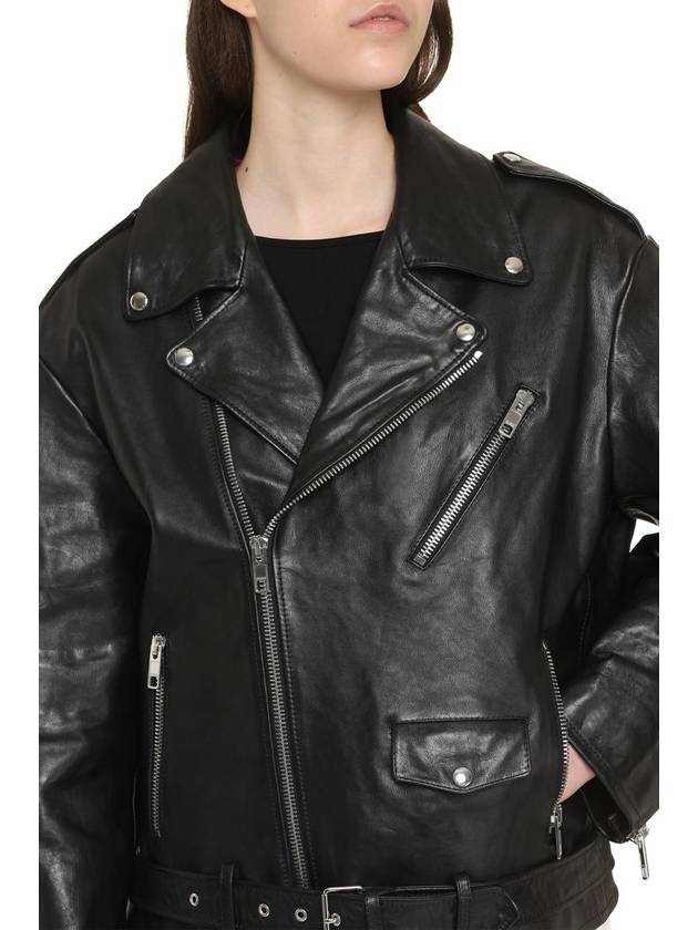 Leather Biker Jacket Black - GUCCI - BALAAN 6