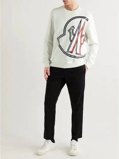 Large logo embroidered cotton sweatshirt off white 8G00014 809KR 90S - MONCLER - BALAAN 2