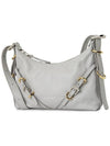 Voyou Small Leather Shoulder Bag Grey - GIVENCHY - BALAAN 3