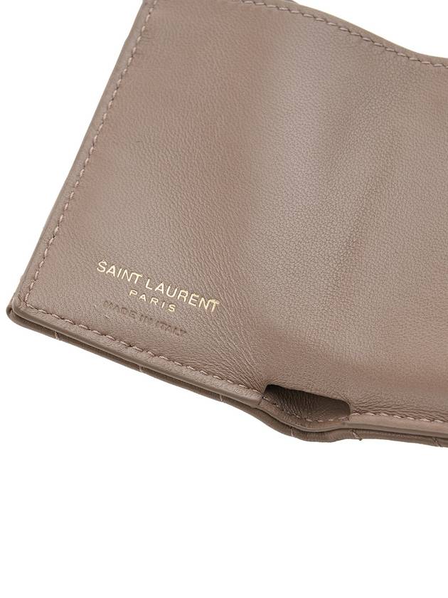 Monogram Small Lambskin Half Wallet Beige - SAINT LAURENT - BALAAN 9