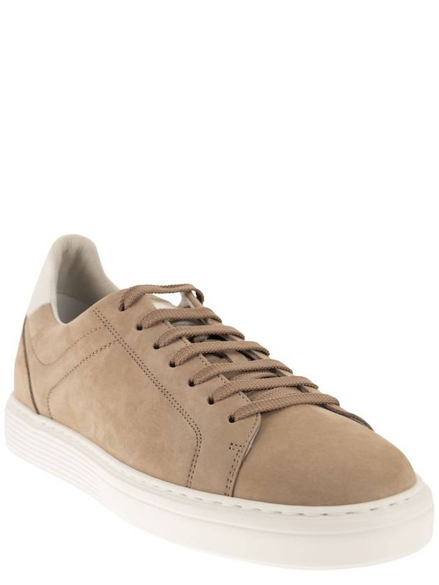 Suede Low Top Sneakers Beige - BRUNELLO CUCINELLI - BALAAN 3