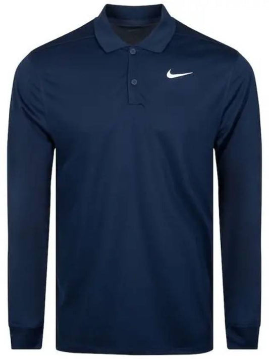 Dri Fit Victory Long Sleeve Polo Shirt Navy - NIKE - BALAAN 2