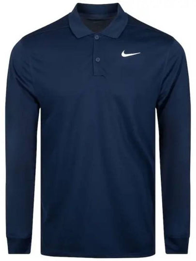 Dri Fit Victory Long Sleeve Polo Shirt Navy - NIKE - BALAAN 2