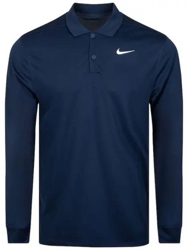 Dri Fit Victory Long Sleeve Polo Shirt Navy - NIKE - BALAAN 2