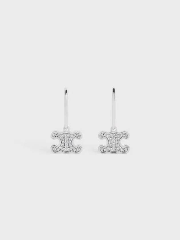 Triomphe Rhinestone Earrings Silver - CELINE - BALAAN 2