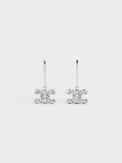 Triomphe Rhinestone Earrings Silver - CELINE - BALAAN 2