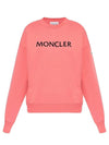 Logo Printed Cotton Sweatshirt Pink - MONCLER - BALAAN 1