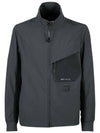 Logo Patch Shell-R Stand Collar Zip Up Jacket Charcoal - CP COMPANY - BALAAN 2