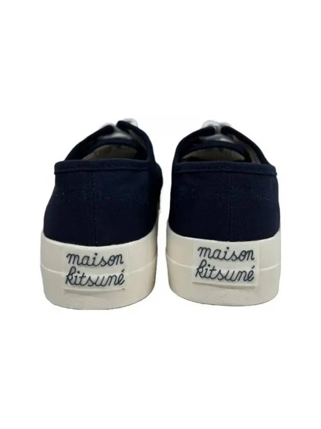 Lace Up Canvas Cotton Low Top Sneakers Navy - MAISON KITSUNE - BALAAN 4