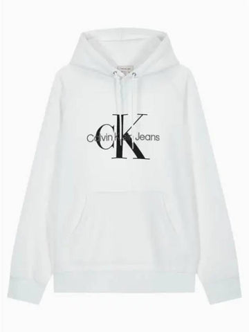 Monogram Logo Relaxed Fit Hoodie White - CALVIN KLEIN - BALAAN 1