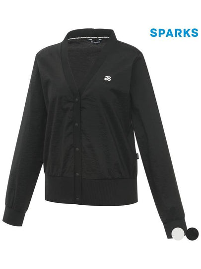 V-neck small logo cardigan jumper SO1LTJ005 - SPARKS - BALAAN 2