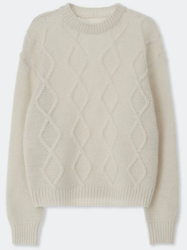 Mohair Fisherman Sweater Cream W - KINETO - BALAAN 3