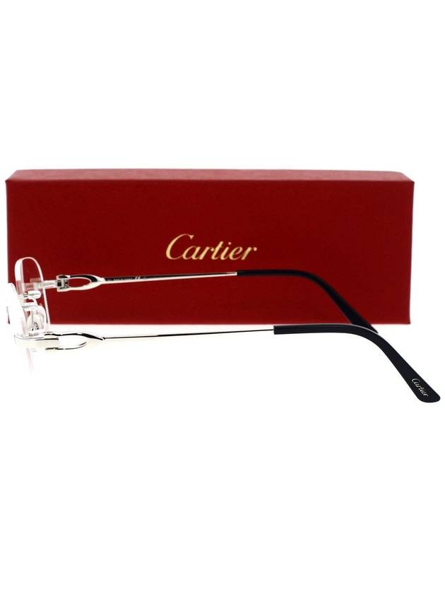 Eyewear C Deco Metal Glasses Silver - CARTIER - BALAAN 4