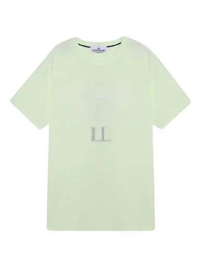 Garment Dyed Institutional One Print Cotton Jersey Short Sleeve T-Shirt Light Green - STONE ISLAND - BALAAN 2