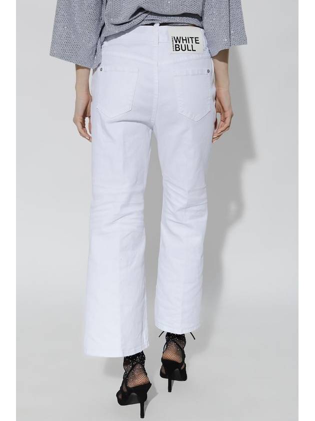 Crop Wide Jeans White - DSQUARED2 - BALAAN.