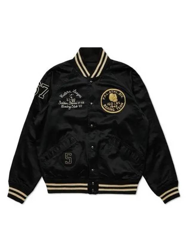 MUSINSA EXCLUSIVE New York Boxing Club Satin Varsity Reversible Jacket Black - POLO RALPH LAUREN - BALAAN 1