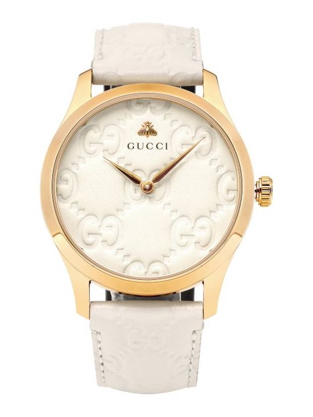 G Timeless Leather Watch White - GUCCI - BALAAN 1