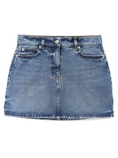 Denim Mini A-Line Skirt Blue - MSGM - BALAAN 2