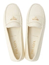 Leather Driving Shoes Ivory - PRADA - BALAAN 3