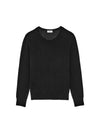 Crew Neck Cashmere Silk Knit Top Black - SAINT LAURENT - BALAAN 2