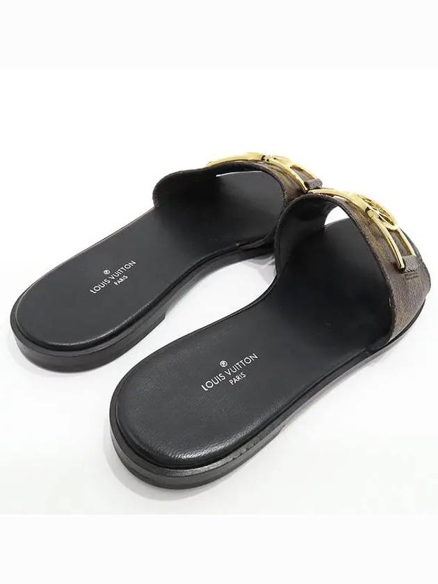 1A64M Monogram Lock It Flat Mule Slippers Size 36 230MM - LOUIS VUITTON - BALAAN 5