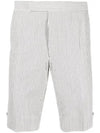 Classic Striped Backstrap Wool Bermuda Shorts Grey - THOM BROWNE - BALAAN 2