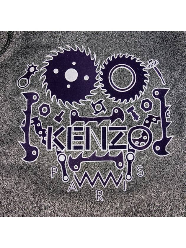 5SW062 AG silver pearl brushed sawtooth embroidery sweatshirt - KENZO - BALAAN 5