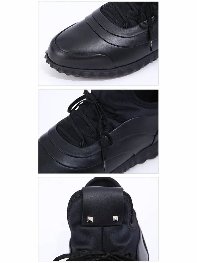 Leather Low Top Sneakers Black - VALENTINO - BALAAN 6