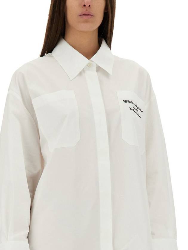 Off-White Oversized Poplin Shirt - OFF WHITE - BALAAN 4