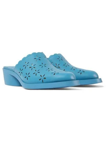 Bonnie Cutout Flower Leather Mule Blue - CAMPER - BALAAN 2