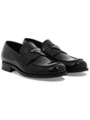 Men's Triangle Logo Leather Loafers Black - PRADA - BALAAN 4