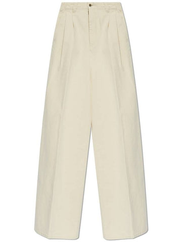 Maison Margiela Trousers With Pockets, Women's, Cream - MAISON MARGIELA - BALAAN 1