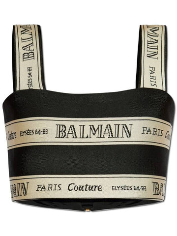 Balmain Short Strappy Top, Women's, Black - BALMAIN - BALAAN 1