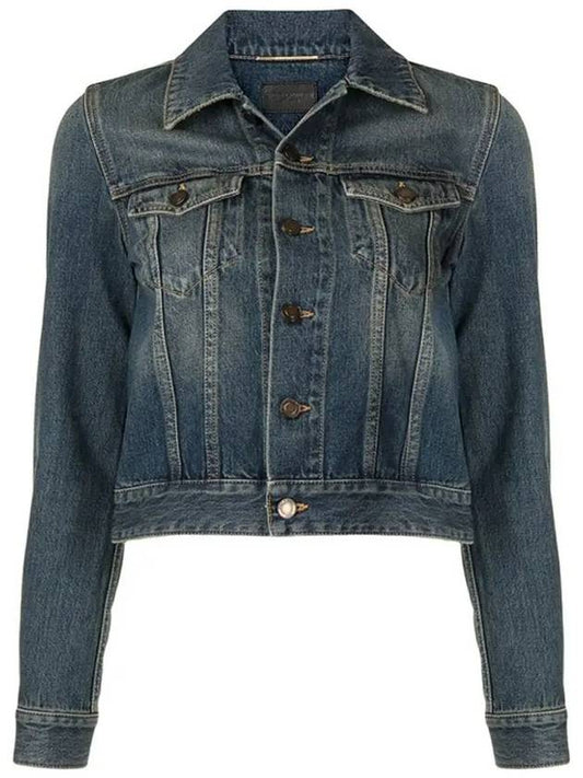 Classic Distressed Denim Jacket Deep Vintage Blue - SAINT LAURENT - BALAAN.