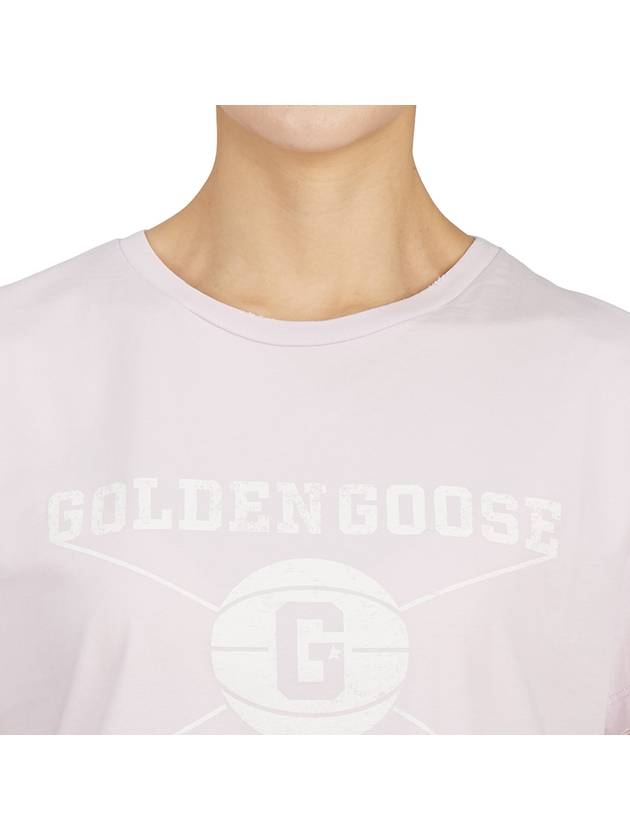 University Print Short Sleeve T-Shirt Pink - GOLDEN GOOSE - BALAAN 9