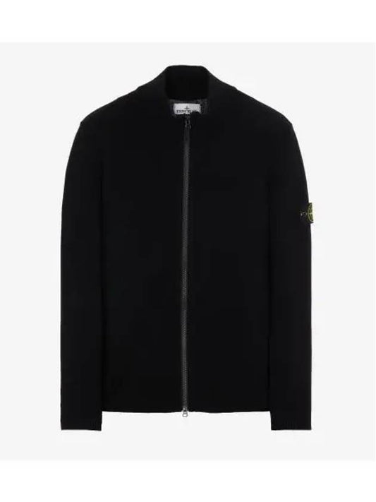 Men's Knit Zip-Up Jacket Black - STONE ISLAND - BALAAN 2