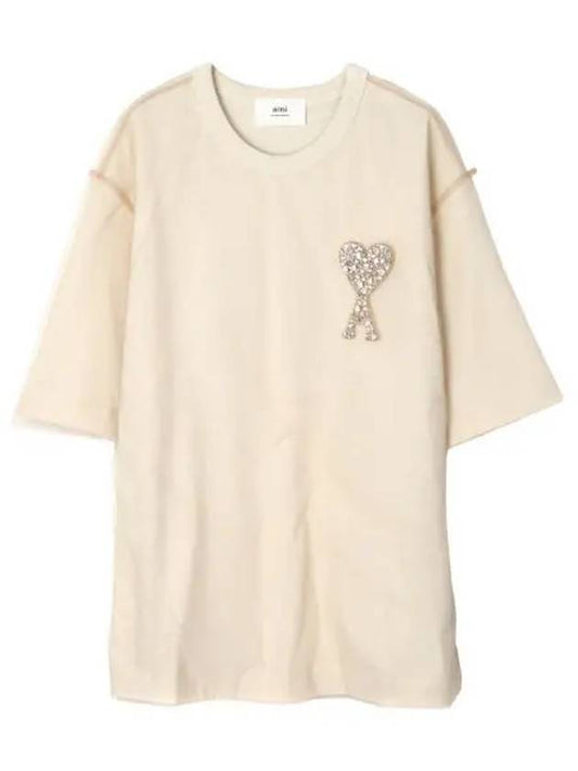 De Coeur embroidery t shirt short sleeve women s - AMI - BALAAN 1