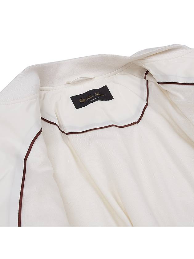 Sleeve Pocket Zipper Linen Bomber Jacket White - LORO PIANA - BALAAN 11