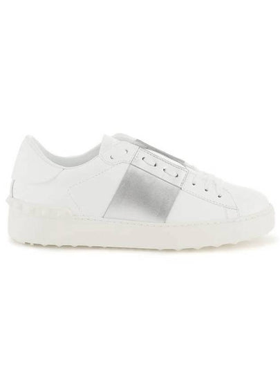 Hidden Metallic Open Low Top Sneakers White Silver - VALENTINO - BALAAN 2