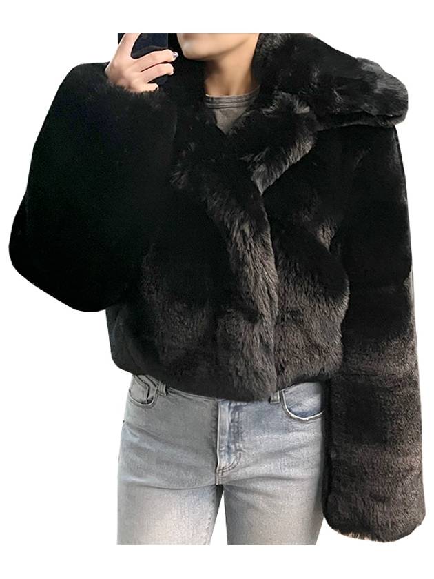 Fluffy Fake Fur Jacket Black - ACNE STUDIOS - BALAAN 2