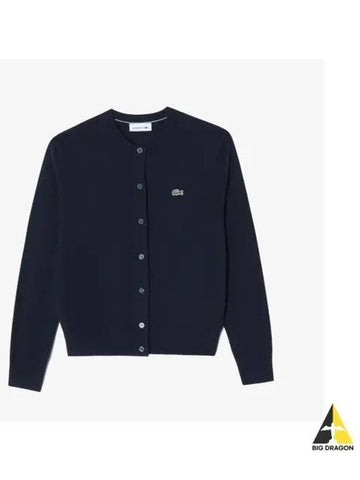 Women s basic crew neck cardigan dark navy - LACOSTE - BALAAN 1